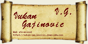 Vukan Gajinović vizit kartica